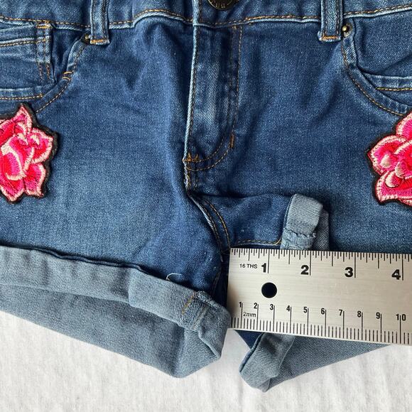 Boom Boo Jeans Women’s Denim Short Shorts size 7 (S),Jean Blue,Embroidered Roses - Picture 6 of 10